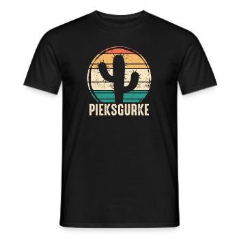 Pieksgurke - Kaktus Sukkulente Kaktee Gurke Humor - Männer T-Shirt - Schwarz - Vorne - AI Model Male 178 light (178cm)