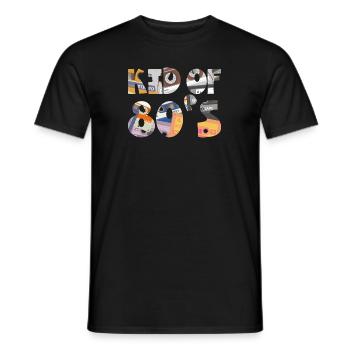 Kid of 80's - Geschenkidee Gebutstag - Männer T-Shirt - Schwarz - Vorne - AI Model Male 178 light (178cm)