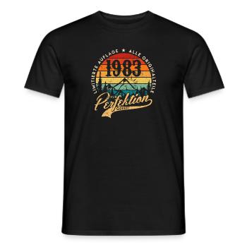 1983 Vintage Birthday Gift Idea Perfection - T-shirt homme - noir - Devant - AI Model Male 178 light (178cm)