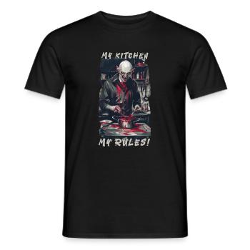 Ma cuisine Mes règles Vampire Cuisinier Chef - T-shirt homme - noir - Devant - AI Model Male 178 light (178cm)