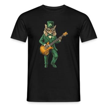 Katze - Männer T-Shirt - Schwarz - Vorne - AI Model Male 178 light (178cm)