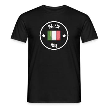 MADE IN ITALY White - Men's T-Shirt - black - Front - AI Model Male 178 light (178cm)