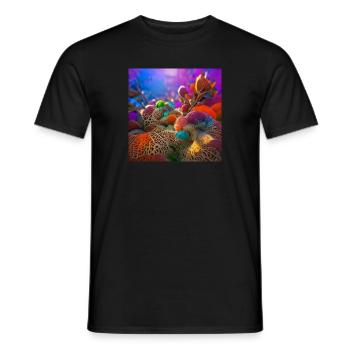 Buntes Unterwasser-Korallenriff - Männer T-Shirt - Schwarz - Vorne - AI Model Male 178 light (178cm)