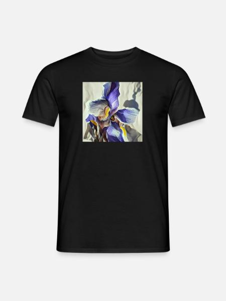 Purple iris flower in full bloom - Men's T-Shirt - black