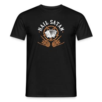 Hail Satan, Krampus Perchten Steirische Harmonika - Männer T-Shirt - Schwarz - Vorne - AI Model Male 178 light (178cm)