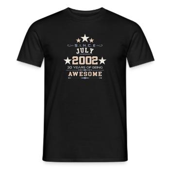 Juillet 2002 - Cadeau du 20e anniversaire. Génial. - T-shirt homme - noir - Devant - AI Model Male 178 light (178cm)