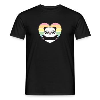 Süßes Panda Regenbogenherz - Männer T-Shirt - Schwarz - Vorne - AI Model Male 178 light (178cm)