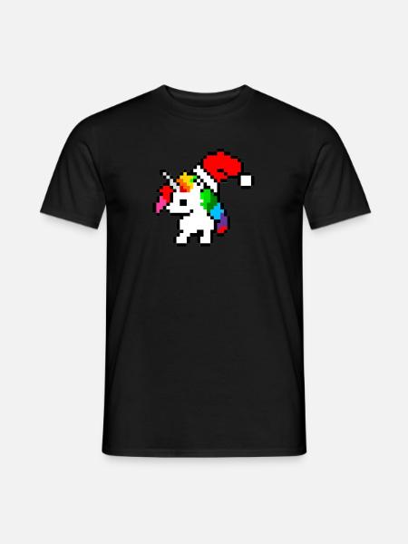 Christmas Unicorn Pixel Art - Men's T-Shirt - 
