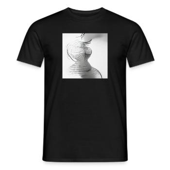 Dessiner la silhouette de belles courbes féminines - T-shirt homme - noir - Devant - AI Model Male 178 light (178cm)