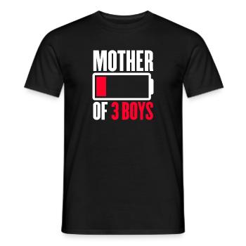 Mère de 3 garçons - T-shirt homme - noir - Devant - AI Model Male 178 light (178cm)
