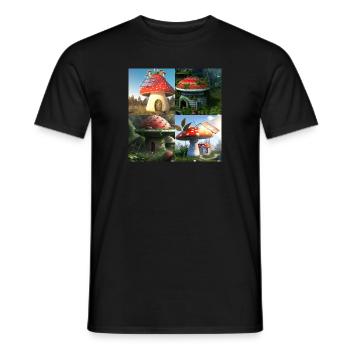 ShroomArtShirt - Men's T-Shirt - black - Front - AI Model Male 178 light (178cm)