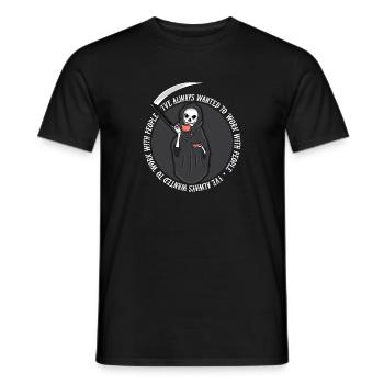 Grim Reaper Kaffee - Männer T-Shirt - Schwarz - Vorne - AI Model Male 178 light (178cm)