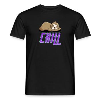 Chill Shirt - Schlaf Shirt - Hangout Shirt - Männer T-Shirt - Schwarz - Vorne - AI Model Male 178 light (178cm)