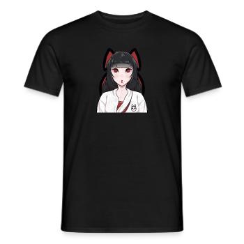 Anime Shrine Girl Japan - Männer T-Shirt - Schwarz - Vorne - AI Model Male 178 light (178cm)