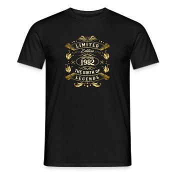 Septembre 1982 - cadeau du 40e anniversaire. Génial. - T-shirt homme - noir - Devant - AI Model Male 178 light (178cm)