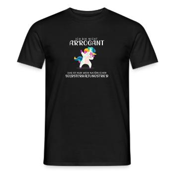 ich bin nicht arrogant - Einhorn - Männer T-Shirt - Schwarz - Vorne - AI Model Male 178 light (178cm)