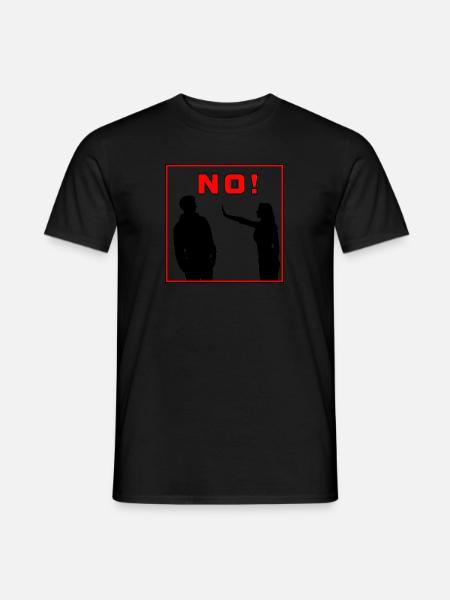 Nein zu aufdringlichen Menschen - Männer T-Shirt - Schwarz