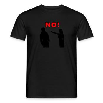 No - stay at a distance - Men's T-Shirt - black - Front - AI Model Male 178 light (178cm)