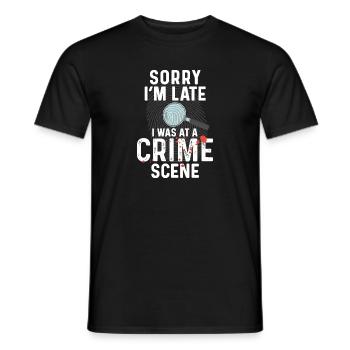 Securing traces - Kripo Polizei Kriminaltechnik - Men's T-Shirt - black - Front - AI Model Male 178 light (178cm)