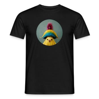 fluffy Kücken gelb - Männer T-Shirt - Schwarz - Vorne - AI Model Male 178 light (178cm)