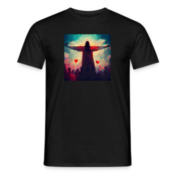 jesus Love Heartbeat Worship - Männer T-Shirt - Schwarz - Vorne - AI Model Male 178 light (178cm)