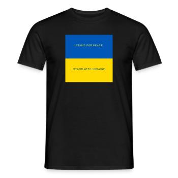 Stand for Ukraine Peace No War - Men's T-Shirt - black - Front - AI Model Male 178 light (178cm)