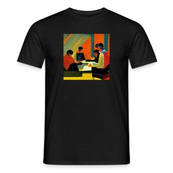 Professional business people work in the office wi - Men's T-Shirt - black - Front - AI Model Male 178 light (178cm)