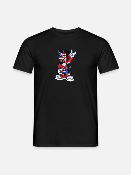 Cartoon - Amerikanischer Teufel Rocker - pos - Männer T-Shirt - Schwarz