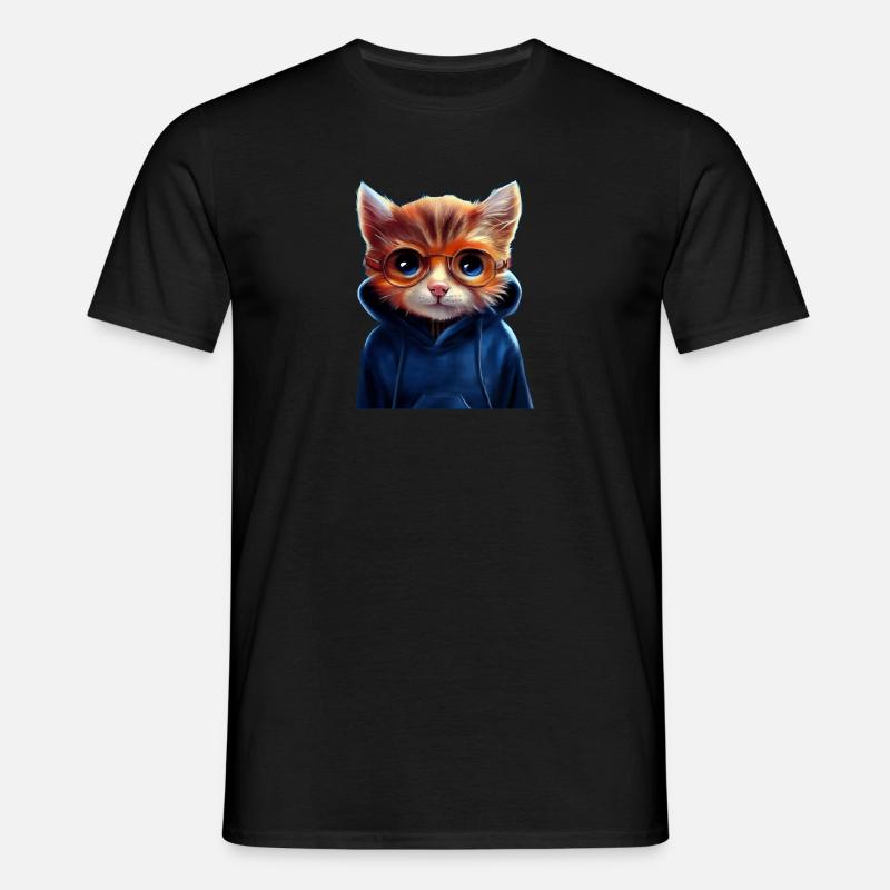 Chat avec pull - T-shirt Homme - noir