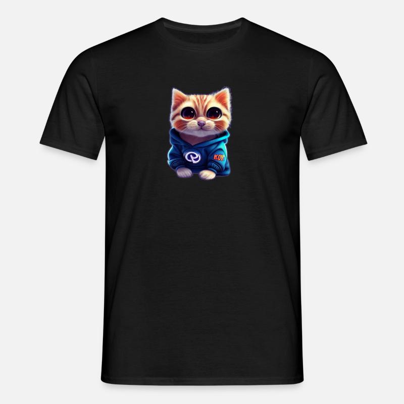 Bébé chat avec pull - T-shirt Homme - noir