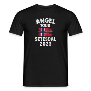 SETESDAL 2023 Fishing Tour Norway Customizable - Men's T-Shirt - black - Front - AI Model Male 178 light (178cm)