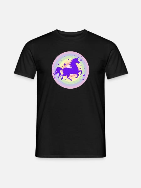 Laufende Einhorn Silhouette - Männer T-Shirt - Schwarz