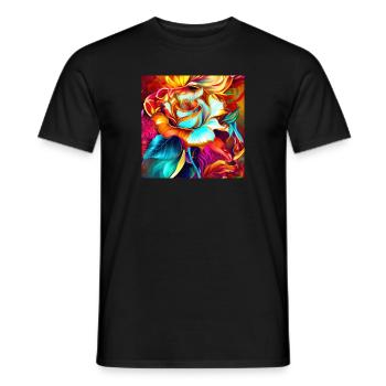 Magical Mystical Fantasy Rose Nature Art - Men's T-Shirt - black - Front - AI Model Male 178 light (178cm)
