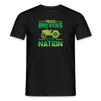 Tracteur - Tondre la nation - col - T-shirt homme - noir - Devant - AI Model Male 178 light (178cm)