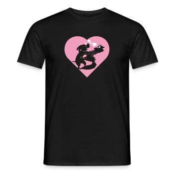 as a dog and cat - Men's T-Shirt - black - Front - AI Model Male 178 light (178cm)