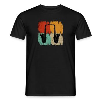 Saxophone rétro - T-shirt homme - noir - Devant - AI Model Male 178 light (178cm)