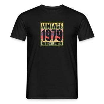 VINTAGE 1979 EDITION LIMITEE - T-shirt homme - noir - Devant - AI Model Male 178 light (178cm)