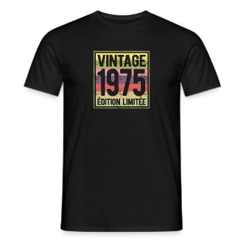 VINTAGE 1975 EDITION LIMITEE - T-shirt homme - noir - Devant - AI Model Male 178 light (178cm)