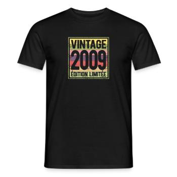 VINTAGE 2009 EDITION LIMITEE - T-shirt homme - noir - Devant - AI Model Male 178 light (178cm)