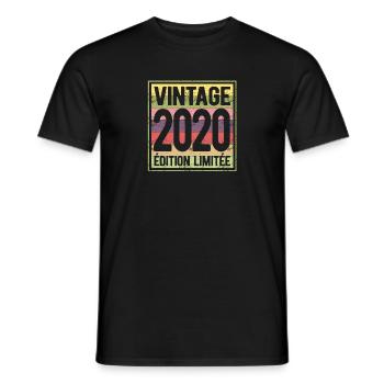 VINTAGE 2020 EDITION LIMITEE - T-shirt homme - noir - Devant - AI Model Male 178 light (178cm)