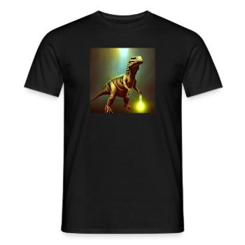 Dinosaur Fossil Dino Trex Nature - Men's T-Shirt - black - Front - AI Model Male 178 light (178cm)