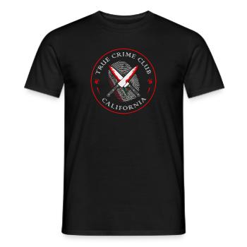 True Crime Club California, Murderino Murder Show - Männer T-Shirt - Schwarz - Vorne - AI Model Male 178 light (178cm)