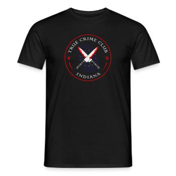 True Crime Club Indiana, Murderino Murder Show - Männer T-Shirt - Schwarz - Vorne - AI Model Male 178 light (178cm)