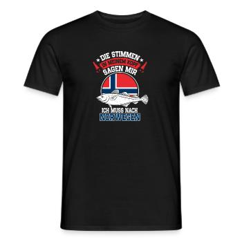 Angeln Norwegen Heilbutt Skandinavien - Männer T-Shirt - Schwarz - Vorne - AI Model Male 178 light (178cm)