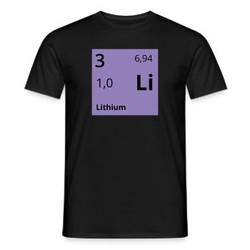 Lithium - Männer T-Shirt - Schwarz - Vorne - AI Model Male 178 light (178cm)