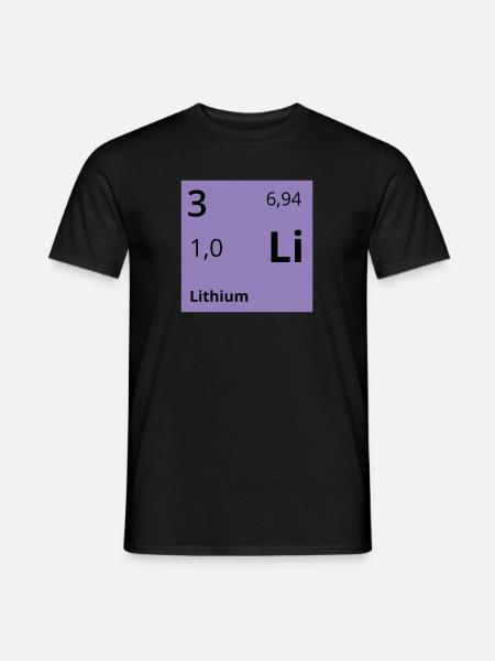 Lithium - Männer T-Shirt - Schwarz