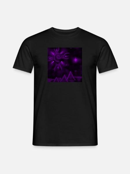 SUN AND PURPLE PYRAMIDS - Men's T-Shirt - black