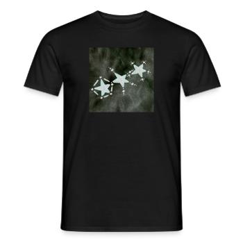 TROIS ÉTOILES INVERSÉES - T-shirt homme - noir - Devant - AI Model Male 178 light (178cm)