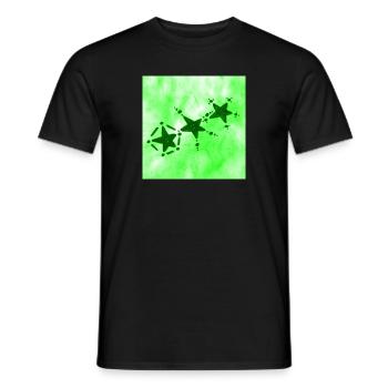 3 STERNE LÄCHELN GRÜN - Männer T-Shirt - Schwarz - Vorne - AI Model Male 178 light (178cm)