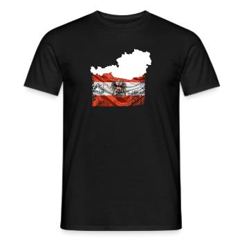 Österreich Flagge Landkarte - Männer T-Shirt - Schwarz - Vorne - AI Model Male 178 light (178cm)